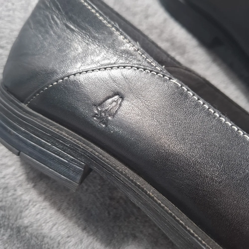 Hush Puppies Bailey Slip-On Loafers, Black Leather, Women's 9.5 M